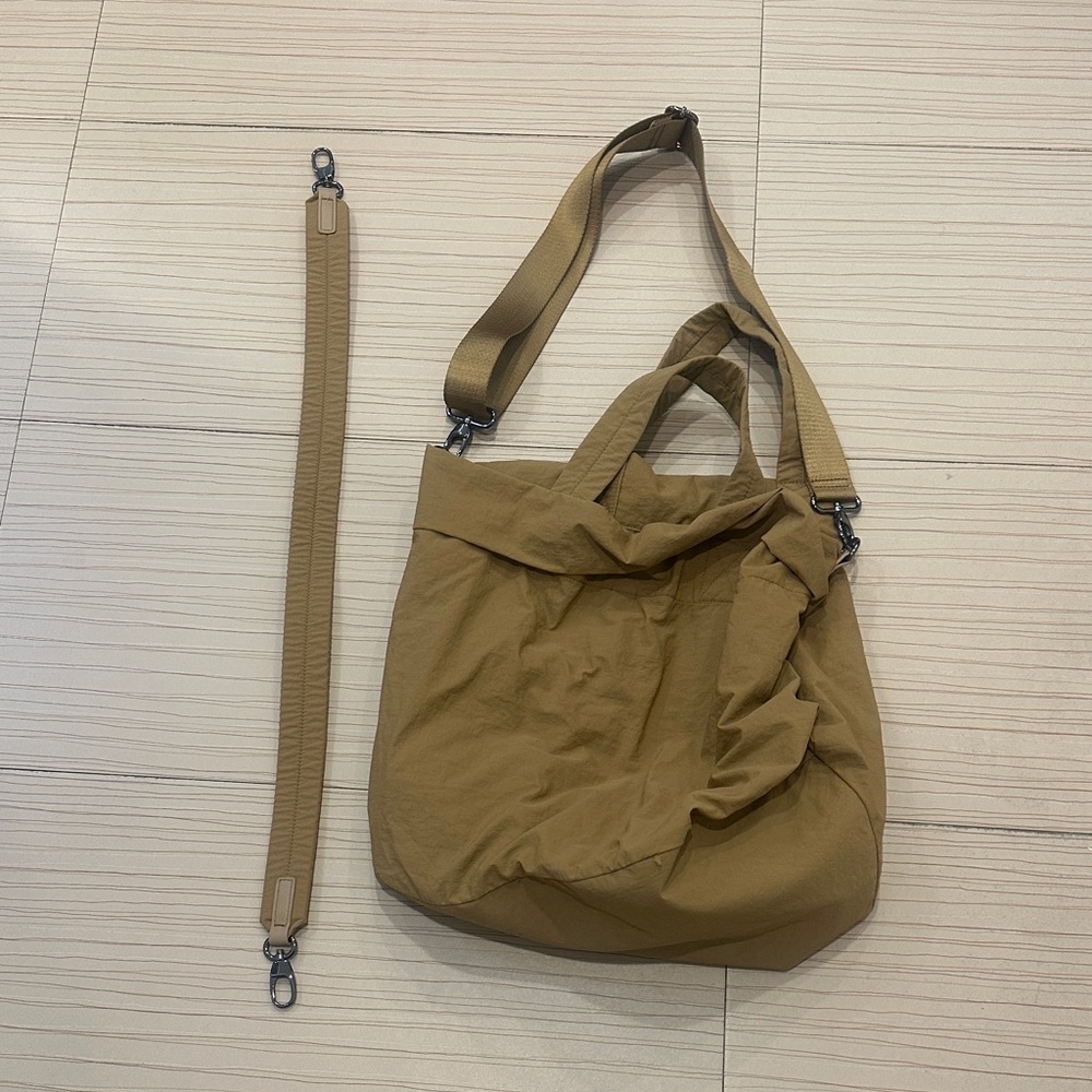 Stylish Tan Women's Nylon Bag Can be worn as crossbody, satchel or tote.